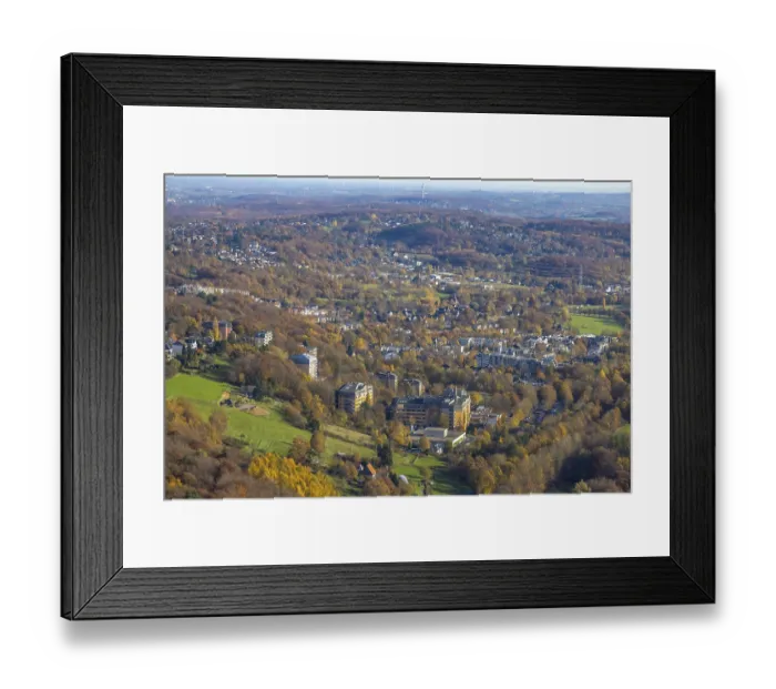 Framed Print : Aerial view, Gemeinschaftskrankenhaus Herdecke gGmbH with view of Heredcke