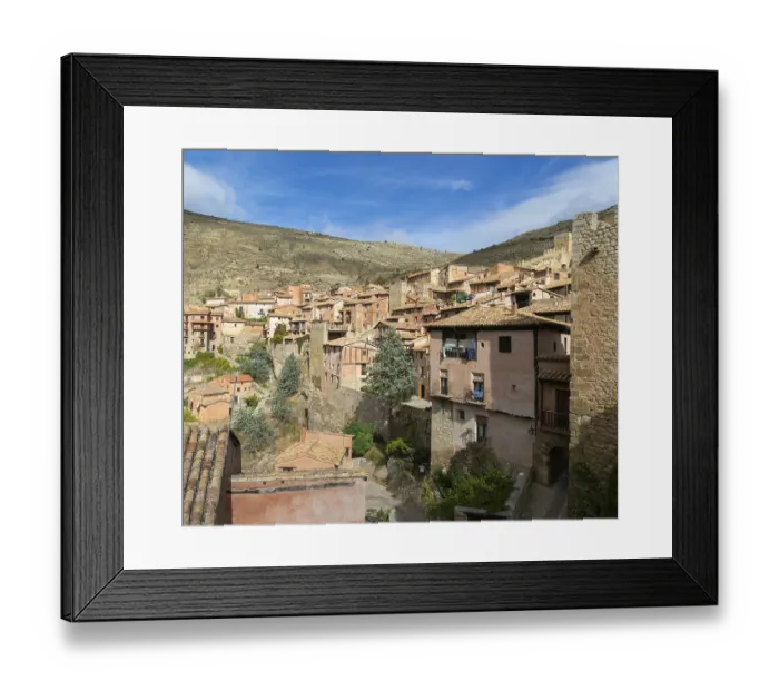 Framed Print : Historic buildings in medieval village of Albarracin