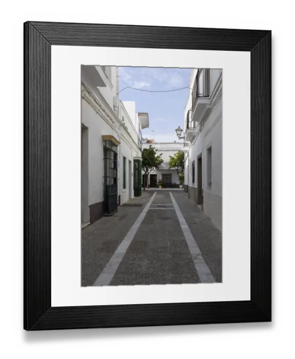 Framed Print : Wonderful old town in white Mediterranean style Framed Print : Wonderful old town in white Mediterranean style