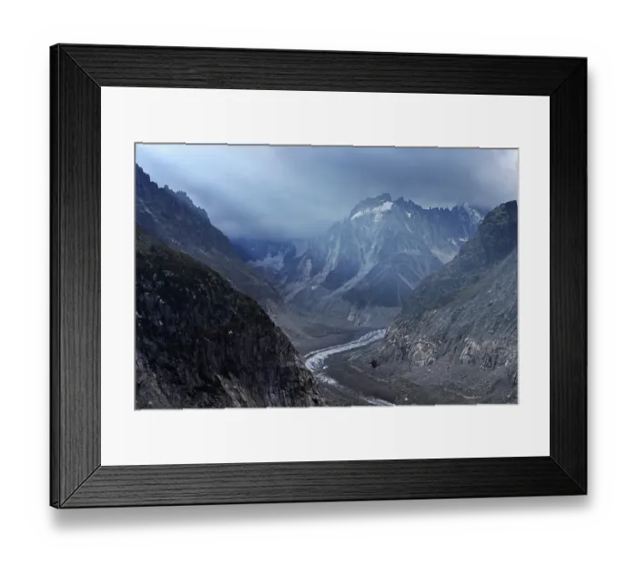 Framed Print : Glacier tongue of the Mer de Glace
