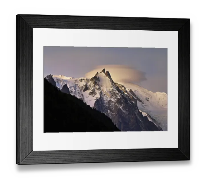 Framed Print : Aiguille du Midi with cloud above the summit