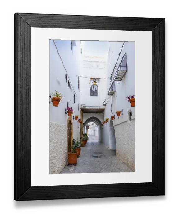 Framed Print : Rabat, Morocco - A quiet narrow alley in the historic medina of Rabat