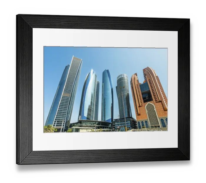 Framed Print : Modern skyline of Abu Dhabi, United Arab Emirates