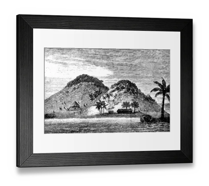 Framed Print : Lonely volcanic island in New Guinea