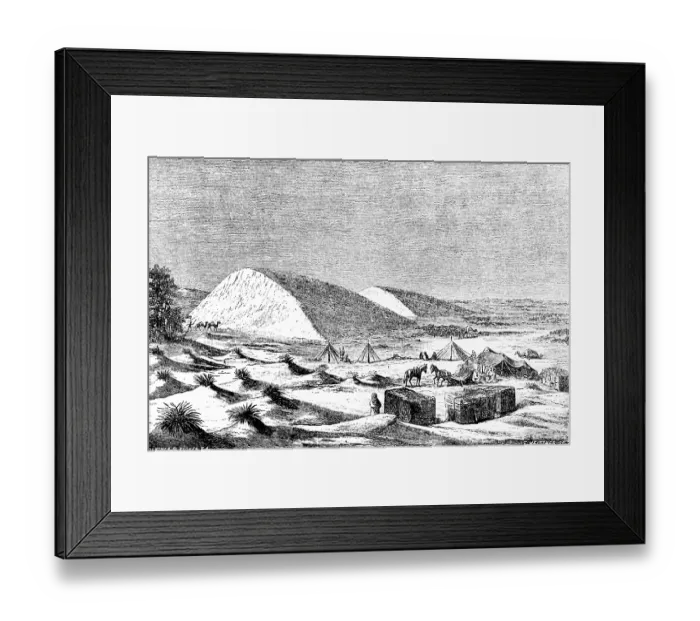 Framed Print : Hiking dunes in the Sahara, Central Africa