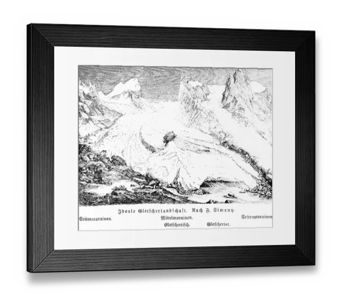Framed Print : Ideal image of a glacier landscape with moraines