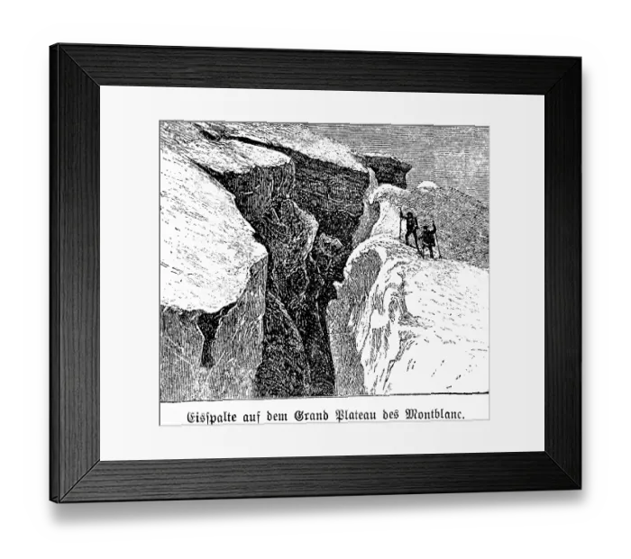 Framed Print : Crevasse on the Grand Plateau de Mont BBanc