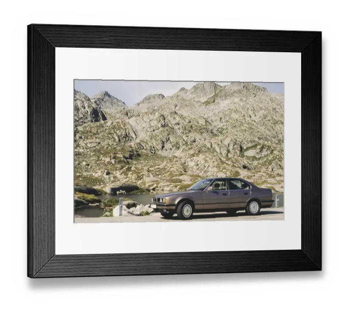Framed Print : BMW E34 525i, third generation of the 5 series