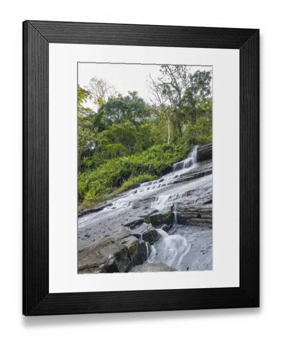 Framed Print : Derema Waterfall flows through thick vegetation Framed Print : Derema Waterfall flows through thick vegetation