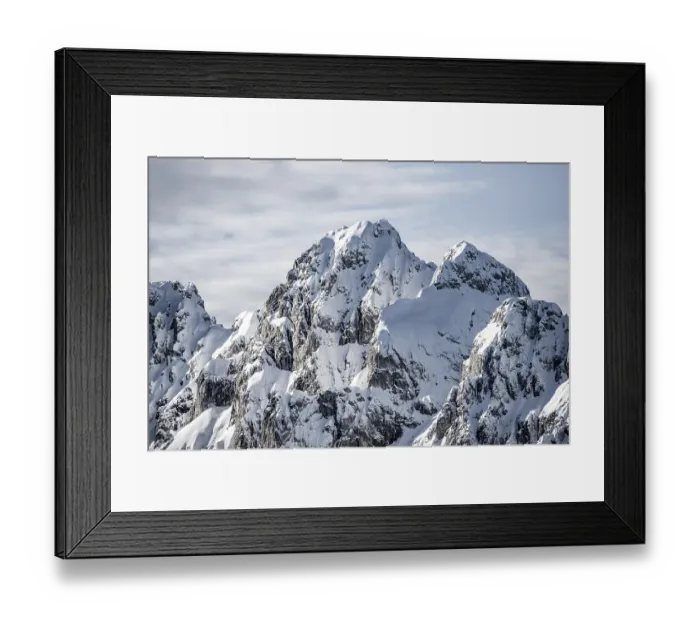 Framed Print : View of snowy Waxenstein, view from Langenfelderkopf in winter