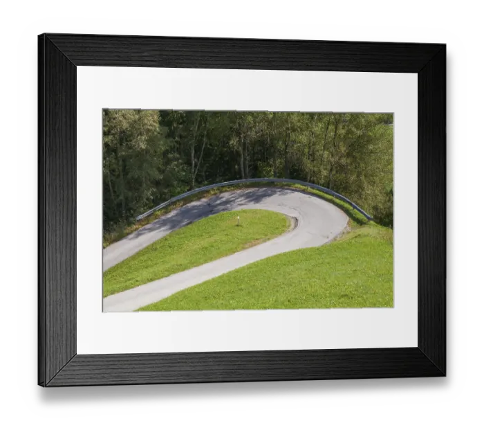 Framed Print : Curvy road on a mountain, Neustift im Stubai Valley