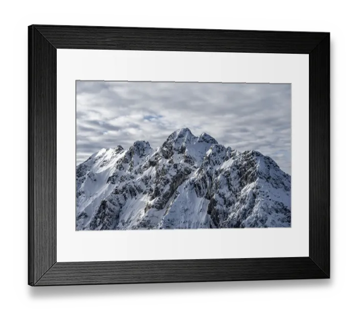 Framed Print : View of snowy Waxenstein, view from Langenfelderkopf in winter