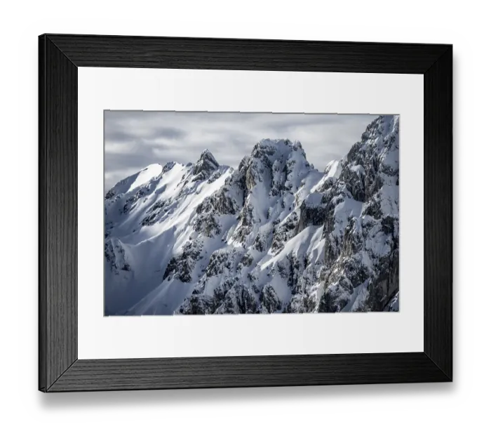 Framed Print : View of snowy Waxenstein, view from Langenfelderkopf in winter Framed Print : View of snowy Waxenstein, view from Langenfelderkopf in winter