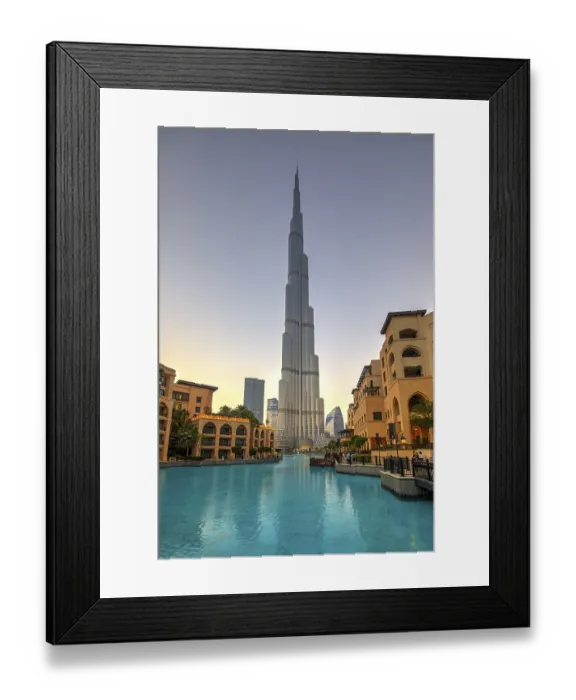 Framed Print : Burj Khalifa at sunset, Dubai, United Arab Emirates