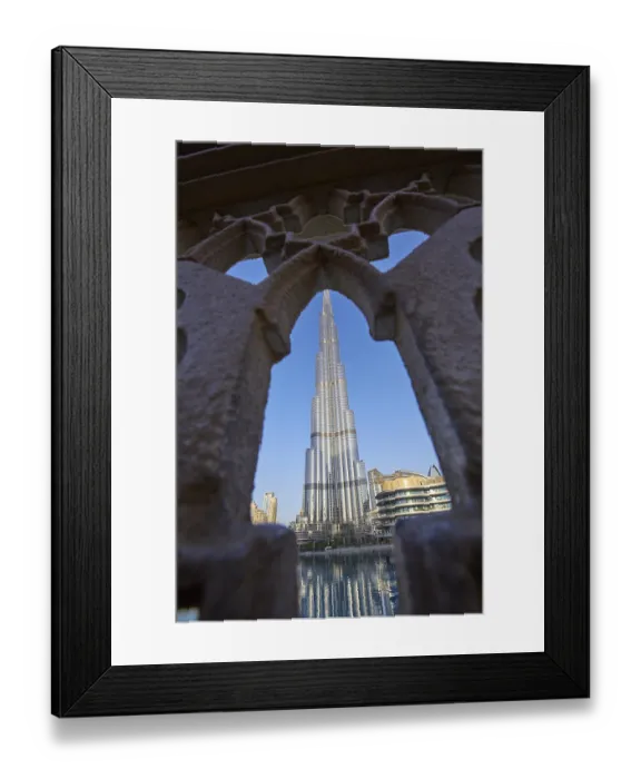 Framed Print : Burj Khalifa framed with the fence Framed Print : Burj Khalifa framed with the fence