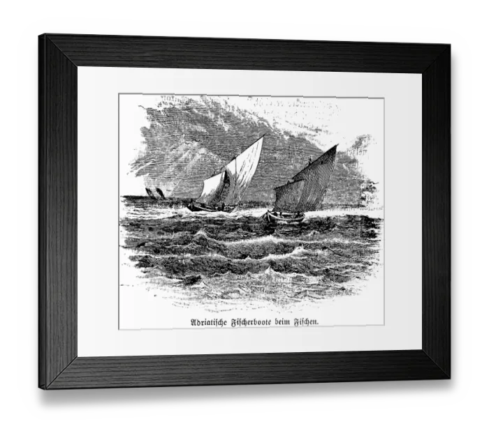 Framed Print : Fishing boats fishing in the Adriatic Framed Print : Fishing boats fishing in the Adriatic
