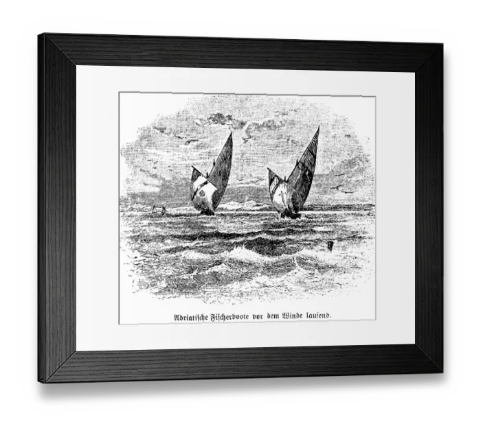 Framed Print : Fishing boats on the Adriatic sea with the aft wind Framed Print : Fishing boats on the Adriatic sea with the aft wind