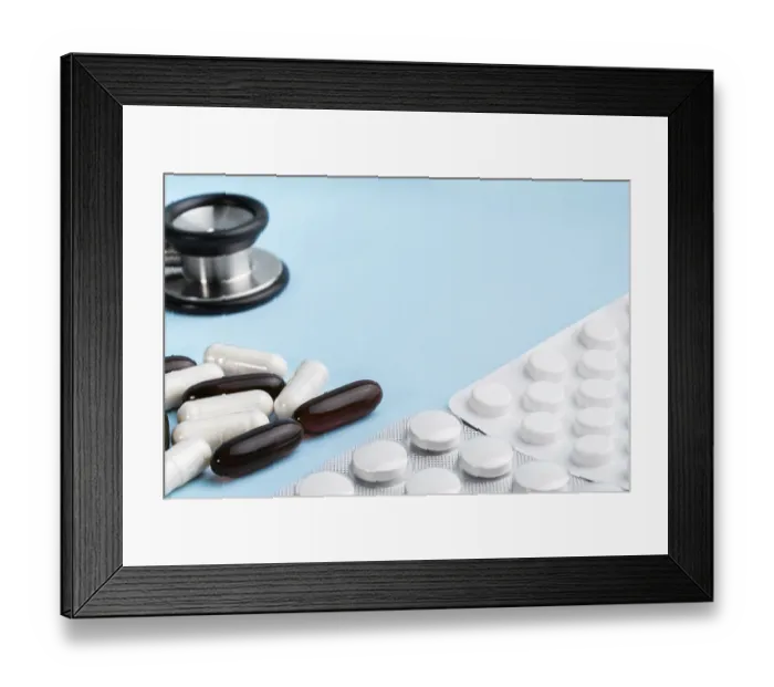 Framed Print : Assorted brown and white capsules Framed Print : Assorted brown and white capsules