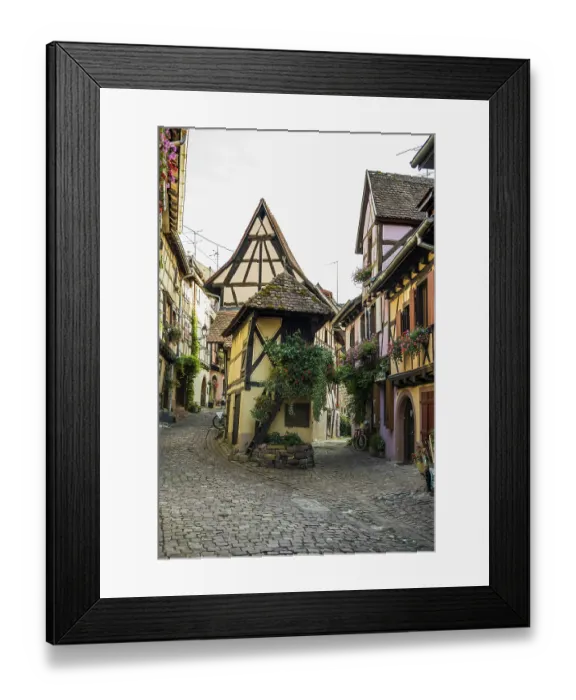 Framed Print : Picturesque village with half-timbered houses Framed Print : Picturesque village with half-timbered houses