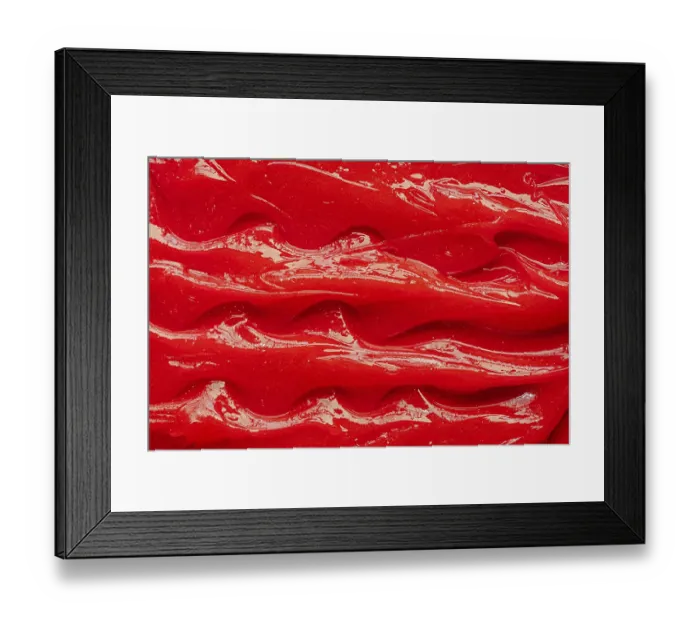 Framed Print : Red gel texture. Cosmetic clear liquid cream smudge