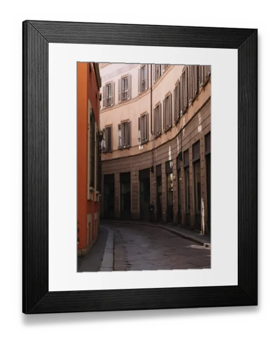 Framed Print : Milan, Italy - March, 25, 2023: People walking in streets of historical part of Milan Framed Print : Milan, Italy - March, 25, 2023: People walking in streets of historical part of Milan