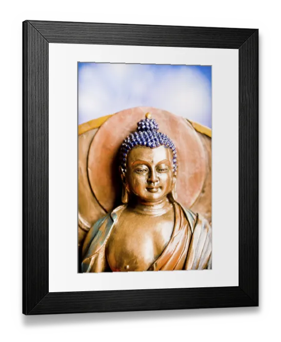 Framed Print : Buddha statue, frontal view