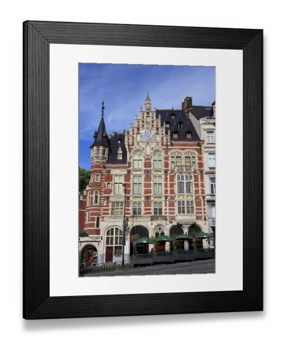 Framed Print : Neo-gothic corner building designed by Paul Saintenoy La Pharmacie Anglaise formerly known as Ch
