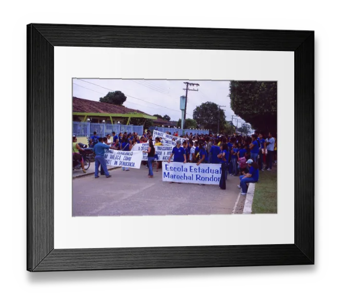 Framed Print : Brazil: Paritins teachers strike and demonstrate on the streets