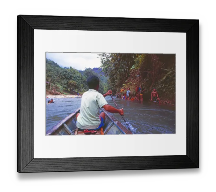 Framed Print : Malaysia: Paddling on a River in Borneo Sarawak Towards the Indigenious Head Hunters Framed Print : Malaysia: Paddling on a River in Borneo Sarawak Towards the Indigenious Head Hunters