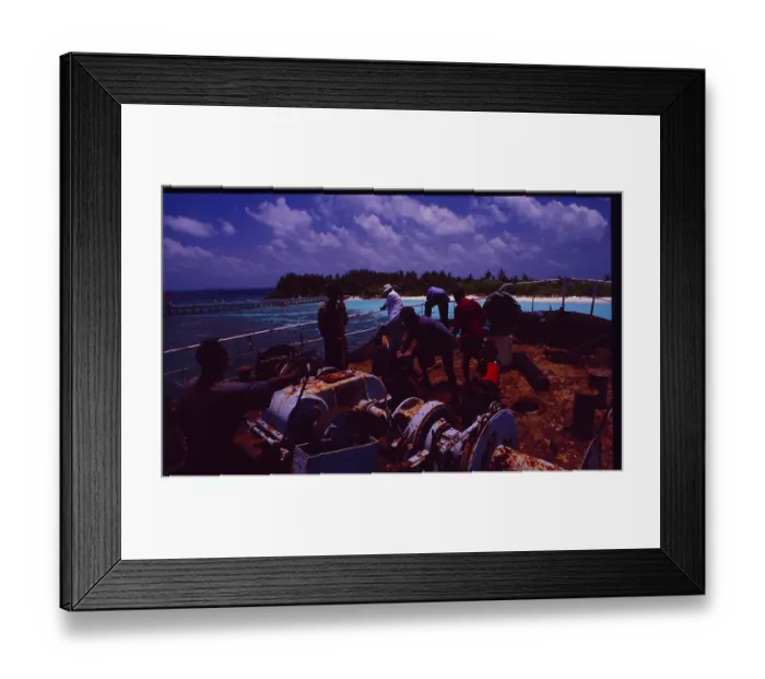 Framed Print : Male: A red freighter is sunk off Makafushi Island to form the basis for a coral reef