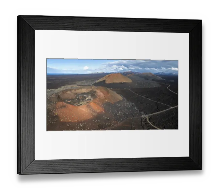 Framed Print : Montana Quemada and Montana Pedro Perico volcanoes