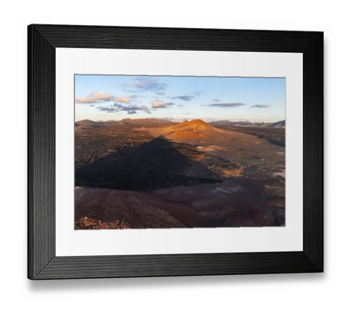 Framed Print : Picturesque volcanic landscape in evening light