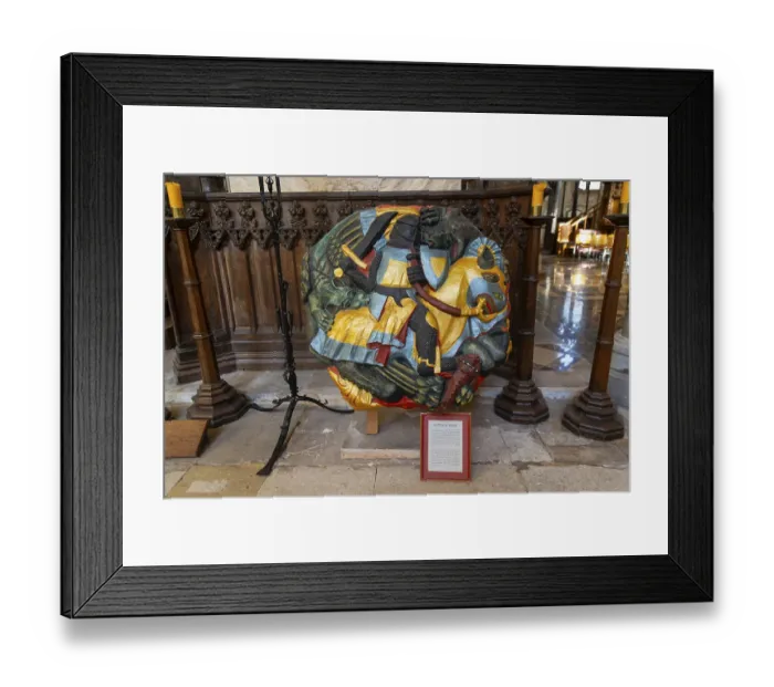Framed Print : Replica roof boss inside Exeter cathedral church