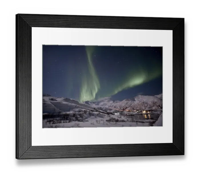 Framed Print : Northern lights or polar lights in Austnesfjorden