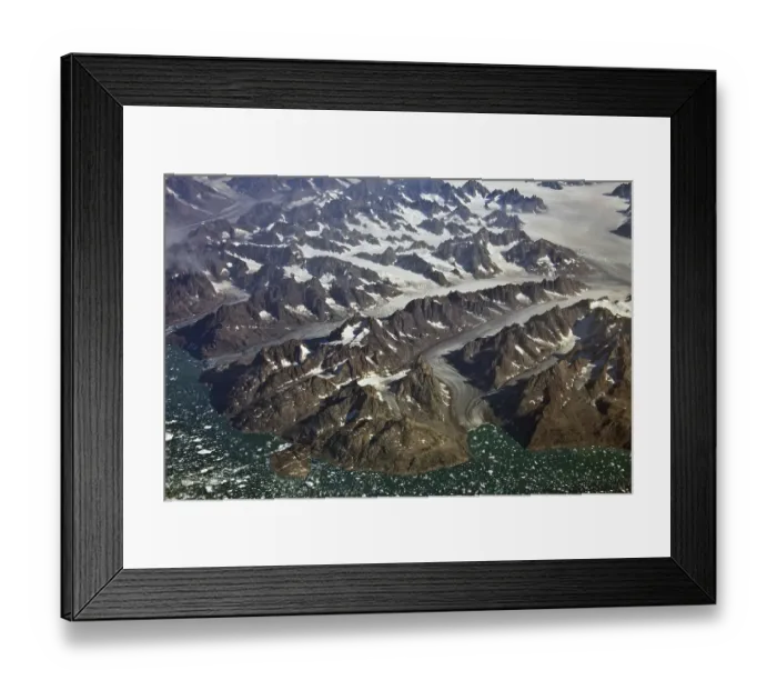 Framed Print : Aeriel view over Kong Christian IX Land Framed Print : Aeriel view over Kong Christian IX Land
