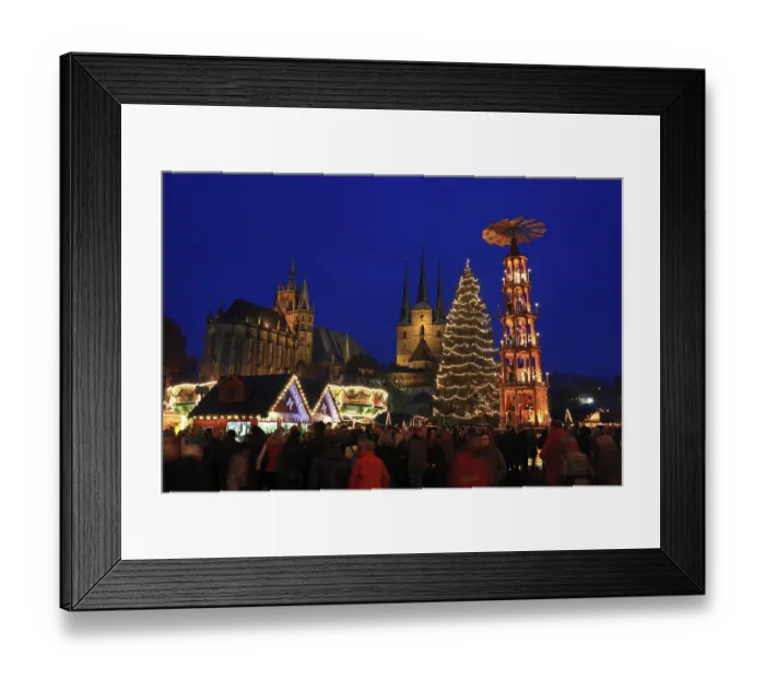 Framed Print : Christmas market, Erfurt, Thuringia, Germany