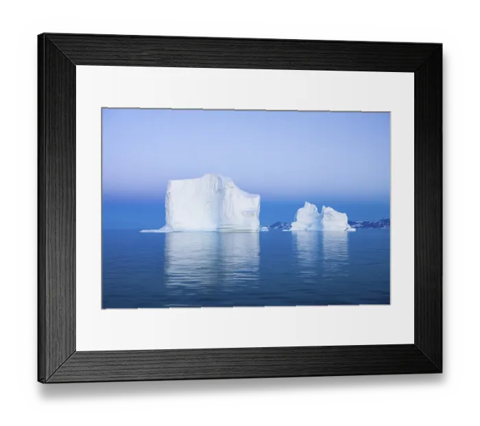 Framed Print : Blue hour icebergs, Scoresbysund