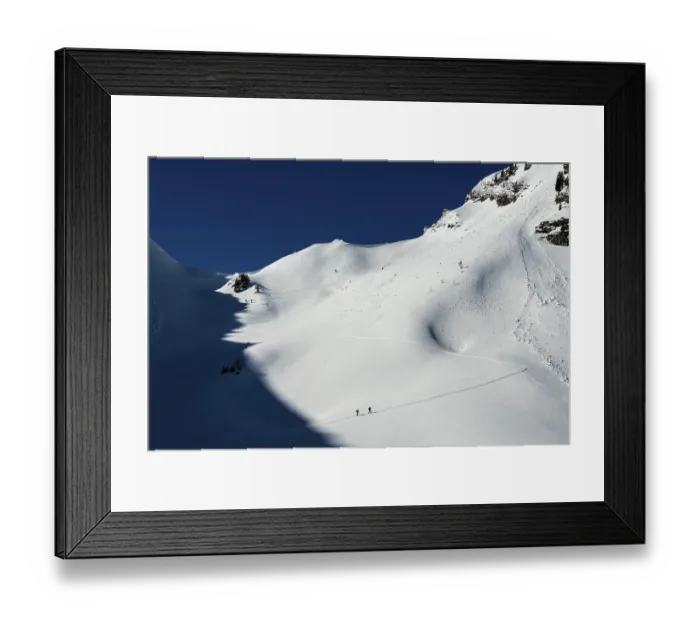 Framed Print : Ski tourers in ascent, avalanche