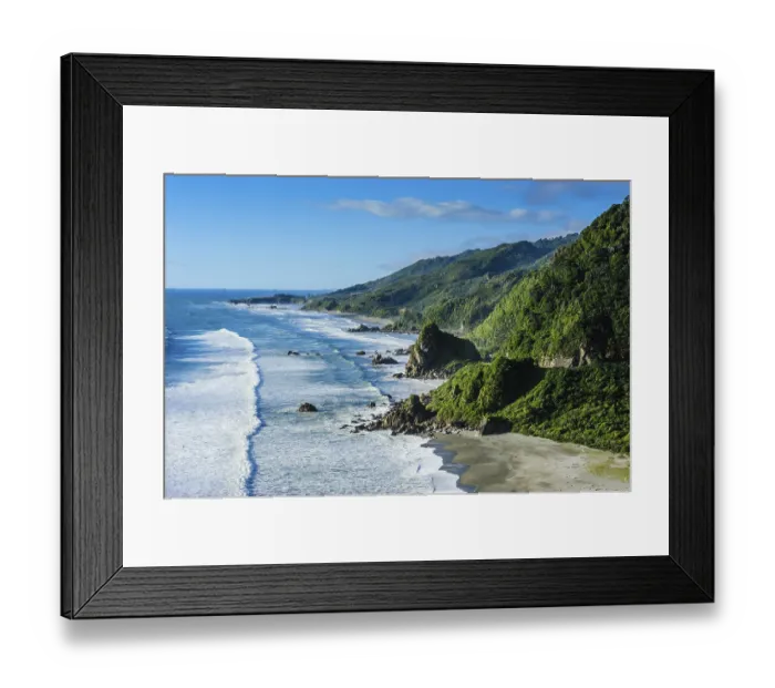 Framed Print : Untouched west coast between Greymouth and Westport