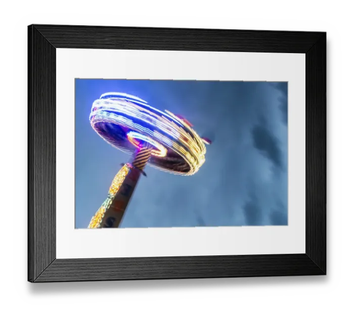 Framed Print : Ride at night, light trails, Munich Spring Festival