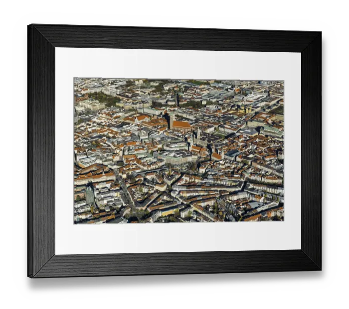 Framed Print : Aerial photo, view of city centre with old town