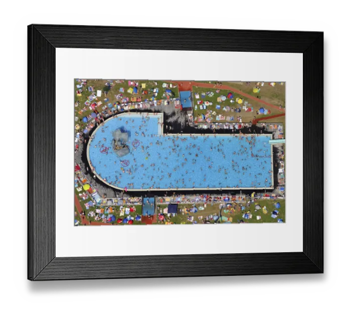 Framed Print : Aerial view, swimming pool, Geesthacht Framed Print : Aerial view, swimming pool, Geesthacht
