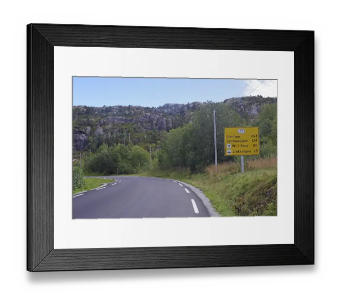 Framed Print : Traffic reeds on a traffic-free road
