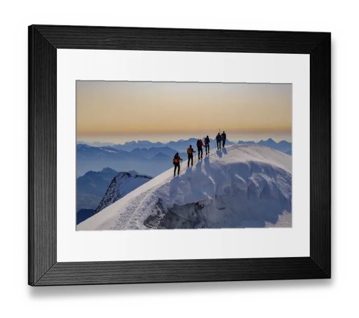 Framed Print : Mountaineer on the summit ridge of the GroBvenediger