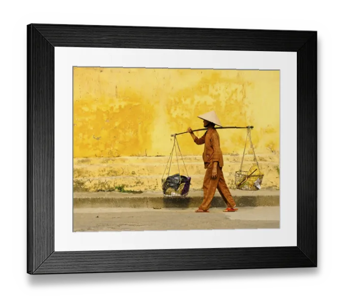 Framed Print : Woman carrying goods, Hoi An, Vietnam Framed Print : Woman carrying goods, Hoi An, Vietnam