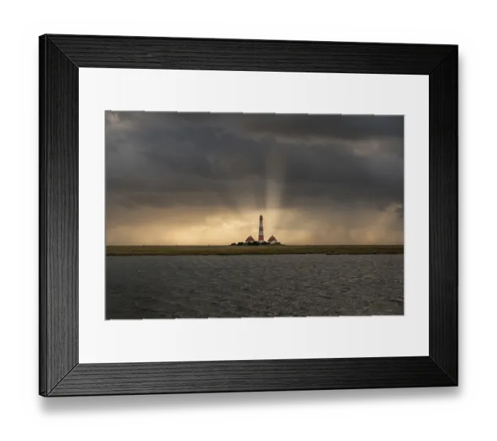Framed Print : Lighthouse Westerheversand, Westerhever Framed Print : Lighthouse Westerheversand, Westerhever