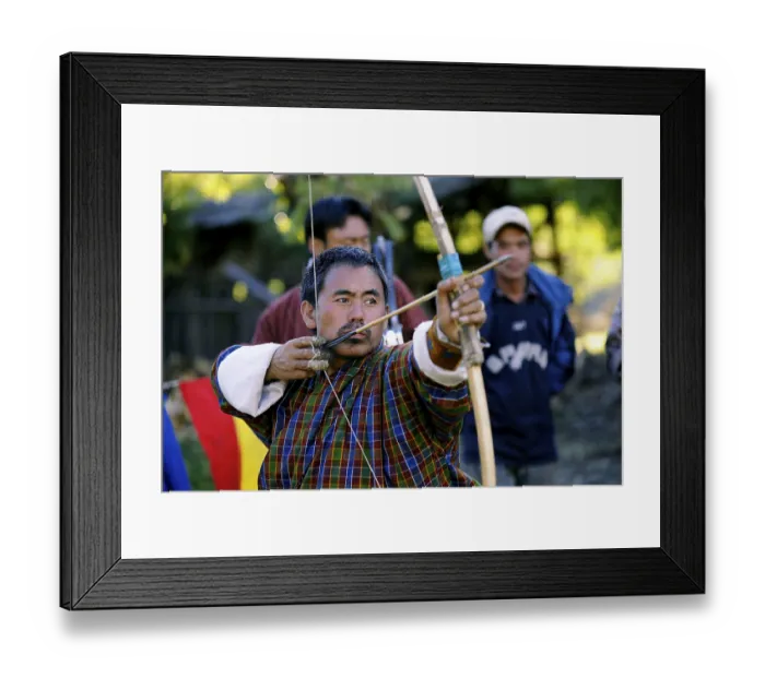 Framed Print : Archer, Jakar, Bumthang district, Bhutan