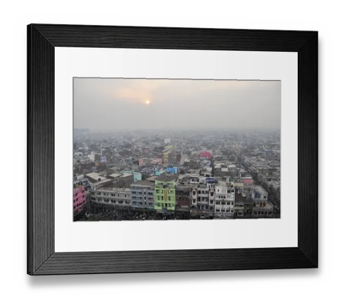 Framed Print : View of Old Delhi, from the minaret of the Jama Masjid Mosque Framed Print : View of Old Delhi, from the minaret of the Jama Masjid Mosque