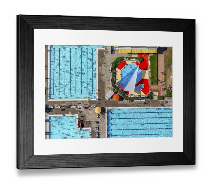 Framed Print : Berge open air pool, Hamm, Ruhr district