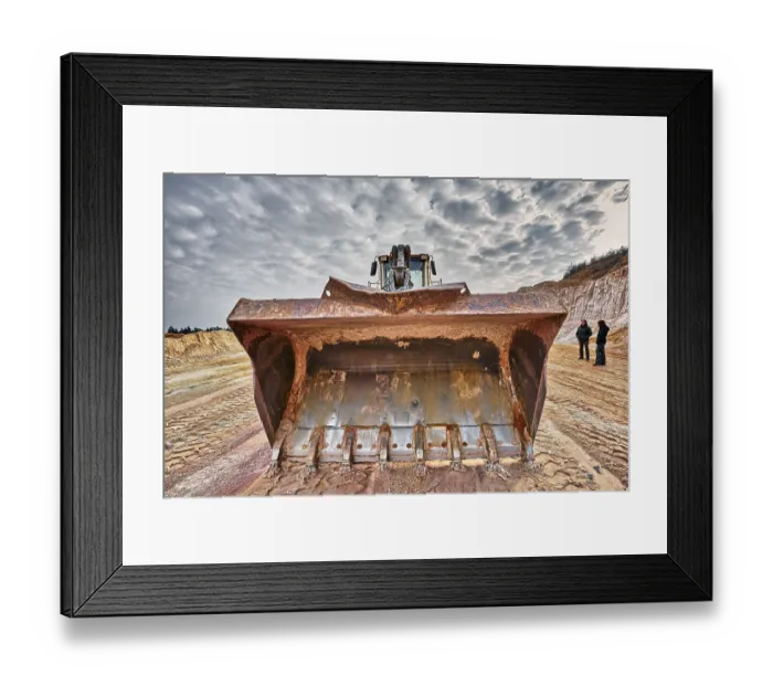 Framed Print : Shovel excavator in kaolin pit Framed Print : Shovel excavator in kaolin pit